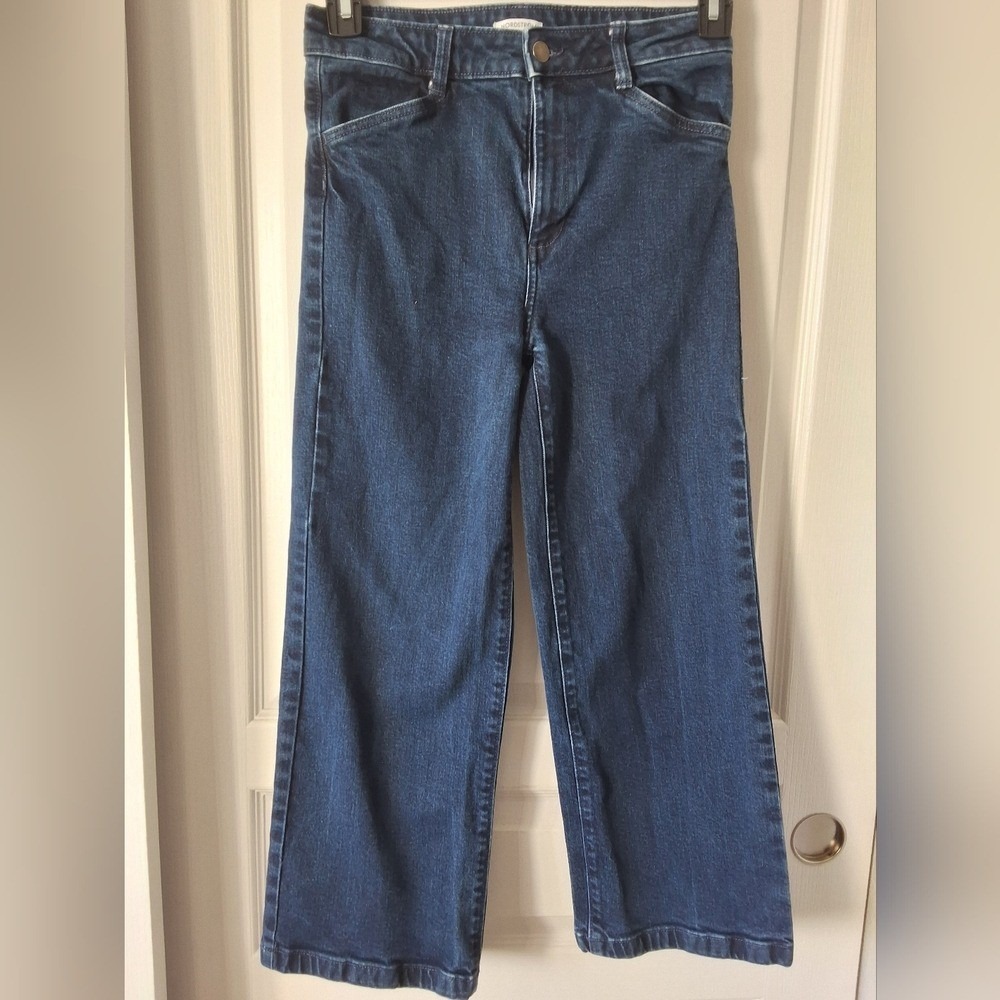 Nordstrom Juniors 14 High Rise Dark Denim Wide‎ Leg Jeans